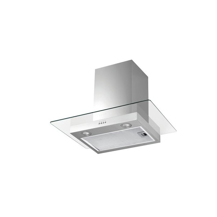 Unbranded Square Glass Chimney Hood with Push Button Controls & LED Lights Stainless Steel & Glass - NVMD600NX