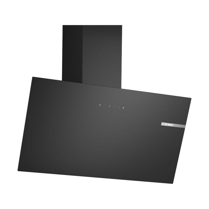 Bosch Serie 2 Wall Mounted Angled Cooker Hood with Touch Control LED Lights Black 80cm - DWK85DK60B