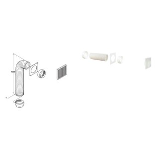 Hafele System 5 Ventilation Grille And Ducting Set 1 Metre White 565.30.712