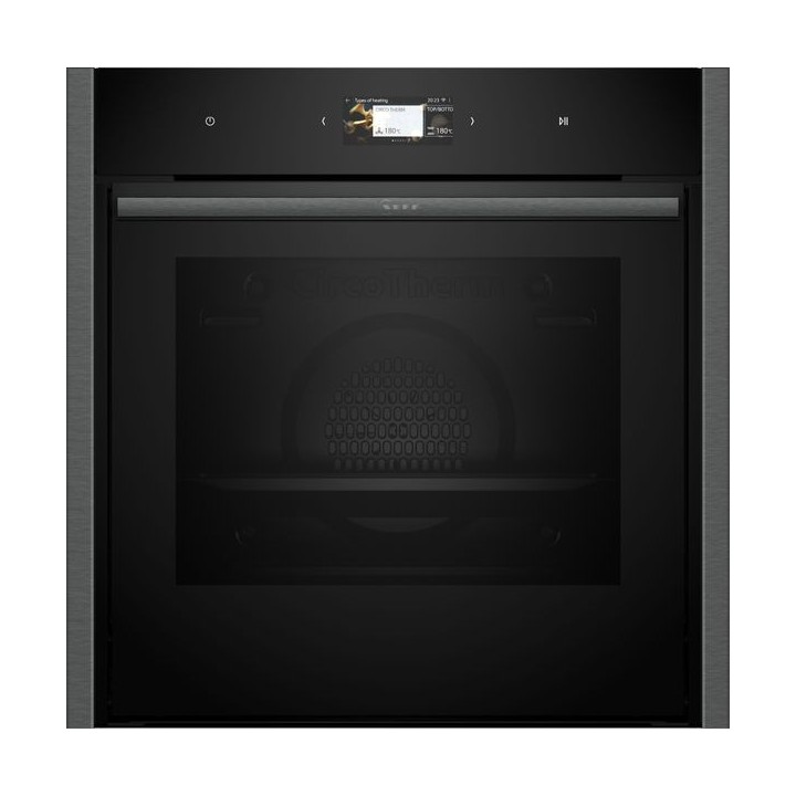 NEFF N90 Home Connect Built In Pyrolytic Single Oven with Slide & Hide Handle Graphite Grey 60cm - B64CS71G0B