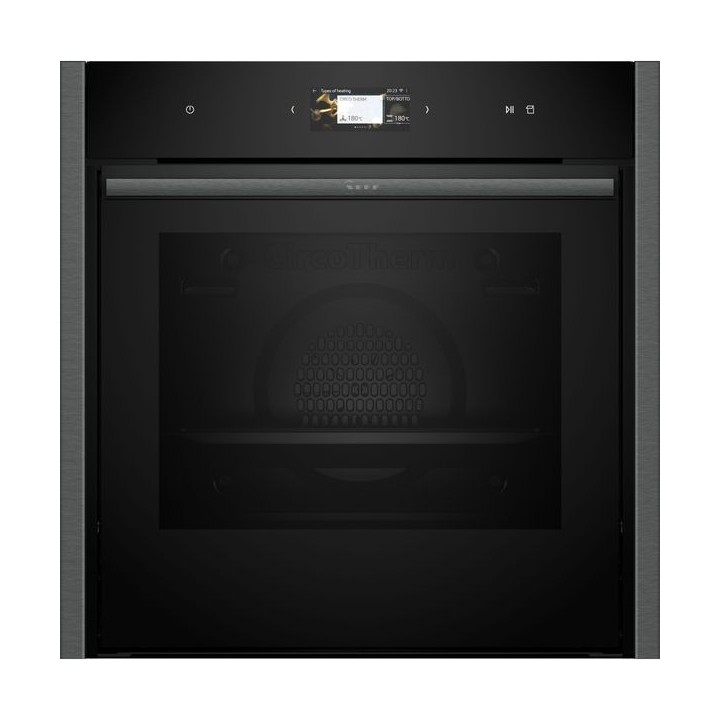 NEFF N90 Home Connect Built In Single Oven with Vario Steam and Slide & Hide Handle Graphite Grey 60cm - B64VS71G0B