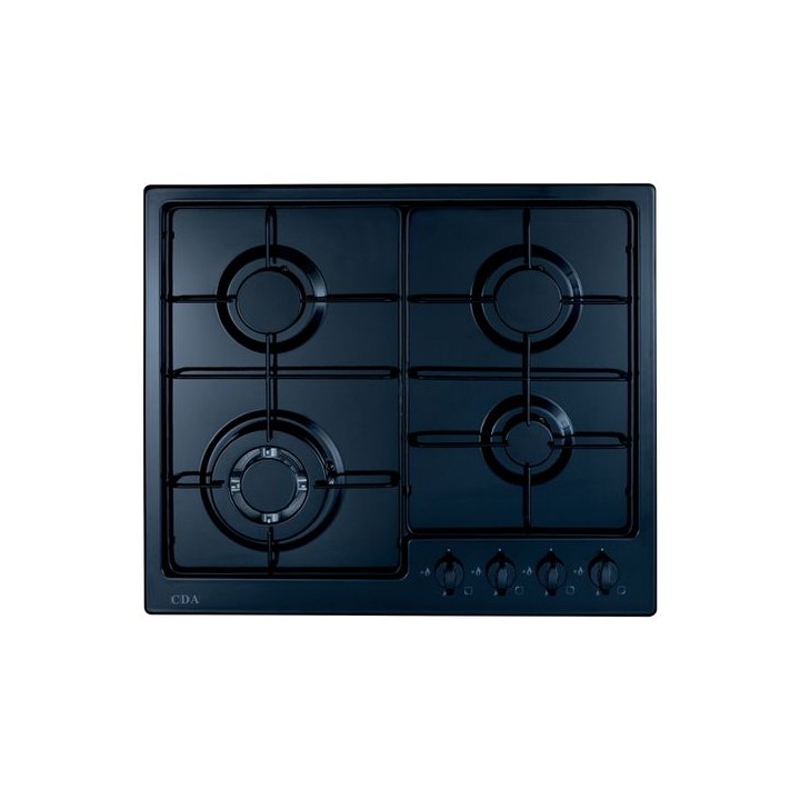 CDA HG6251BL 4 Burner Gas Hob with Front Controls Black
