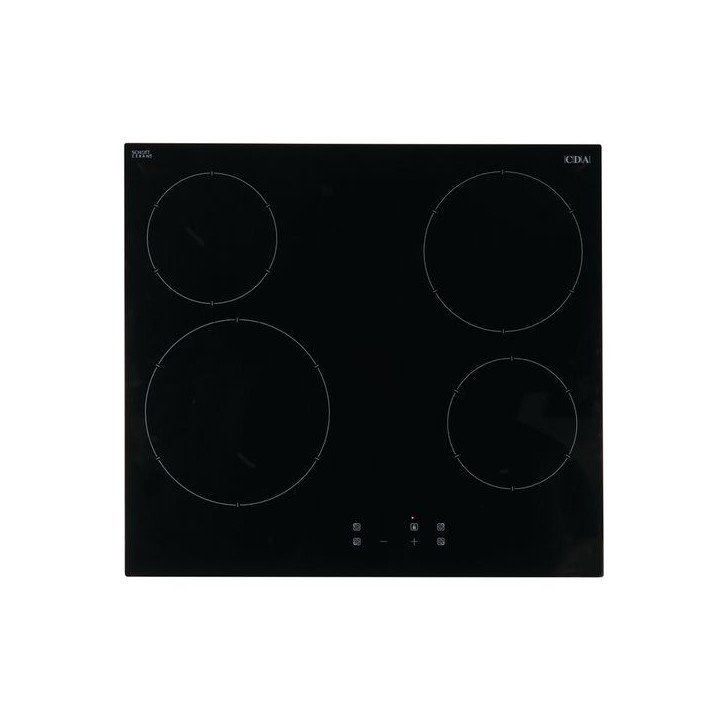 CDA HC6621FR 4 Zone Touch Control 9 Power Level Ceramic Hob Black