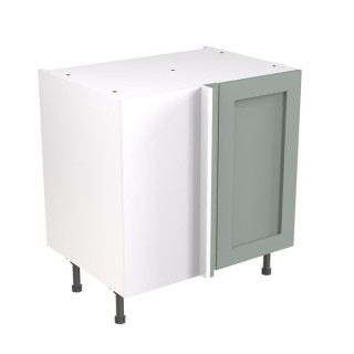 Flatpack 800 Blind Corner Base Kitchen Cabinet Shaker Ultra Matt Sage Green