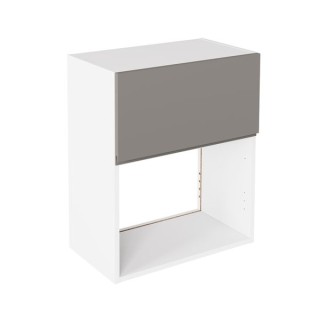 Flatpack 600 Microwave Wall Unit J-Pull Super Gloss Dust Grey