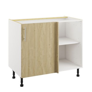 Essence Sandstone Oak 1000mm Highline Corner Base Unit With 500mm Fascia