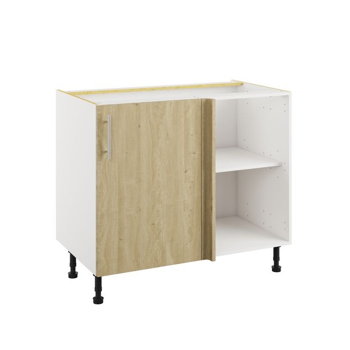 Essence Sandstone Oak 1000mm Highline Corner Base Unit With 500mm Fascia