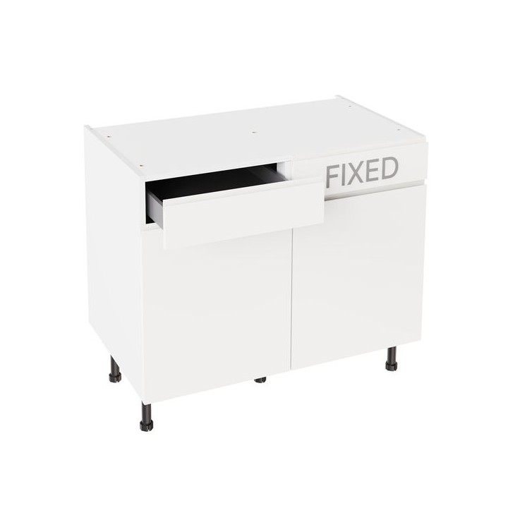Flatpack 1000 Drawerline Base Cabinet J-Pull Super Gloss White