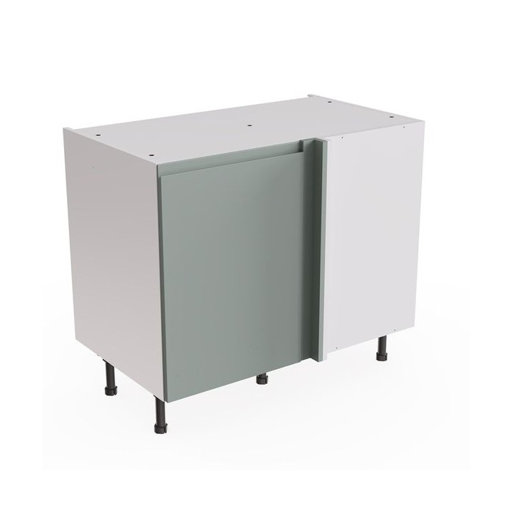 Flatpack 1000 Blind Corner Base Kitchen Cabinet J-Pull Ultra Matt Sage Green