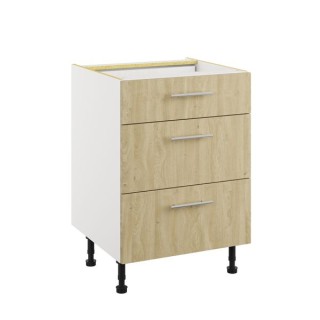 Essence Sandstone Oak 600mm 3 Drawer Base