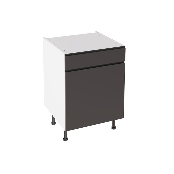 Flatpack 600 Drawerline Base Cabinet J-Pull Ultra Matt Graphite