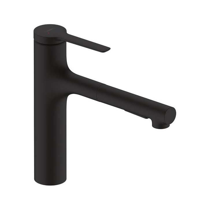 Hansgrohe Zesis M33 Single lever kitchen mixer 160 pull-out spray 2jet - Matt Black - 74801670