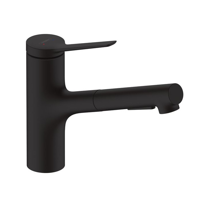 Hansgrohe Zesis M33 Single lever kitchen mixer 150 pull-out spray 2jet - Matt Black - 74800670