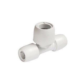 Hep2O HD18/28W Double End Reduced Tee White 22mm x 22mm x 28mm
