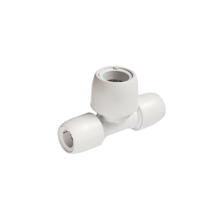 Hep2O HD18/28W Double End Reduced Tee White 22mm x 22mm x 28mm
