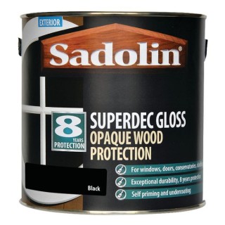 Sadolin Superdec Gloss Opaque Wood Protection Black 2.5 Litre