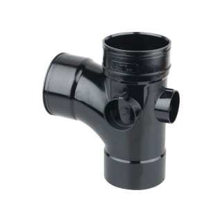 Osmasoil 4S490B 87.5 Degree Single Branch Solvent Weld Black 110mm