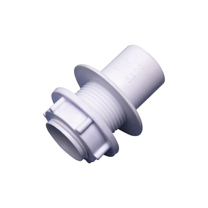 Wavin Osma Overflow solvent straight tank connector 21.5mm white