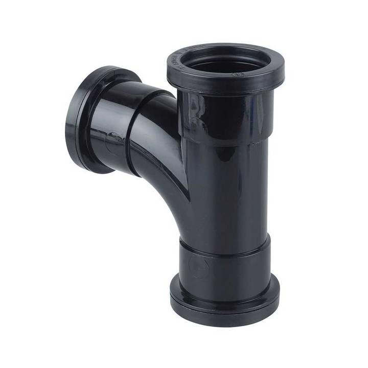 Wavin Osma Waste push-fit tee 87.5° 40mm black