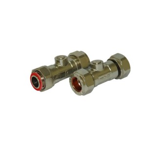 Straight Service Valve Chrome 15mm x 1/2in