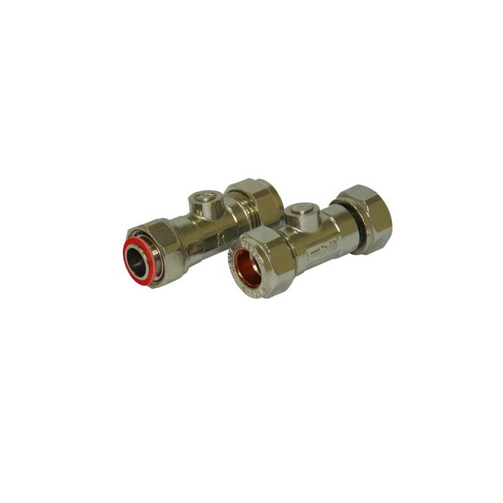 Straight Service Valve Chrome 15mm x 1/2in