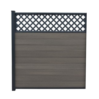 Piranha Antique Grey 6ft In-Ground Composite Fence Kit 6ft Incl Diagonal Trellis