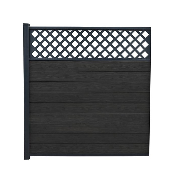 Piranha Black Carbon 6ft In-Ground Composite Fence Kit 6ft Incl Diagonal Trellis