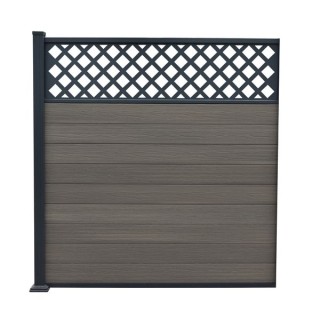 Piranha Antique Grey 6ft Bolt-Down Composite Fence Kit Incl Diagonal Trellis