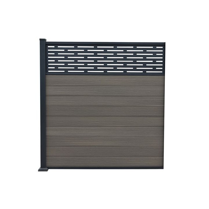 Piranha Antique Grey 6ft Bolt-Down Composite Fence Kit 6ft Including Horizontal Trellis