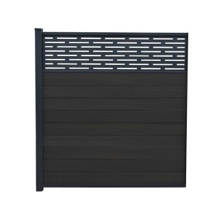 Piranha Black Carbon 6ft In-Ground Composite Fence Kit 6ft Incl Horizontal Trellis