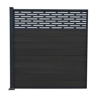 Piranha Black Carbon 6ft Bolt-Down Composite Fence Kit 6ft Incl Horizontal Trellis