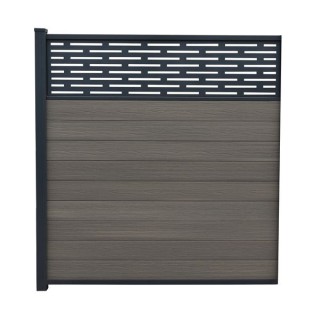 Piranha Antique Grey 6ft In-Ground Composite Fence Kit 6ft Incl Horizontal Trellis