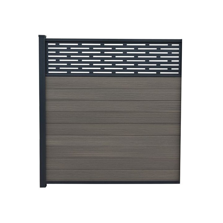 Piranha Antique Grey 6ft In-Ground Composite Fence Kit 6ft Incl Horizontal Trellis