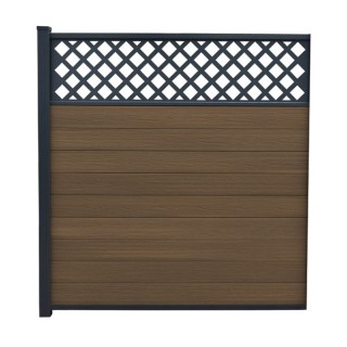 Piranha Brown Cedar 6ft in Ground Composite Fence Kit 6ft Incl Diagonal Trellis