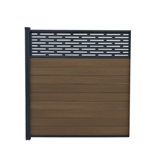 Piranha Brown Cedar 6ft in Ground Composite Fence Kit 6ft Incl Horizontal Trellis