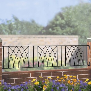 Abbey Metal Fence Panel 1830mm GAP x 395mm High Zinc & Powder ABZP06