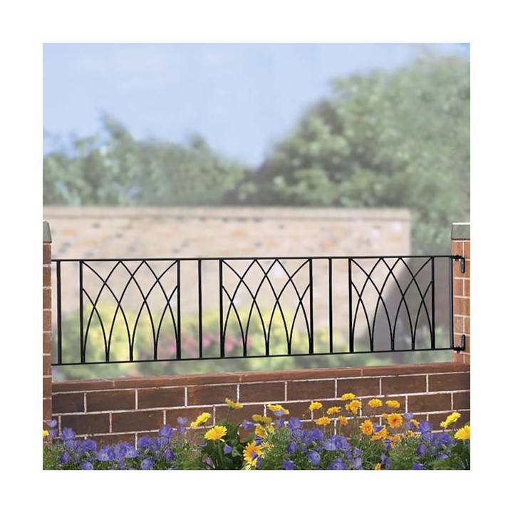 Abbey Metal Fence Panel 1830mm GAP x 395mm High Zinc & Powder ABZP06