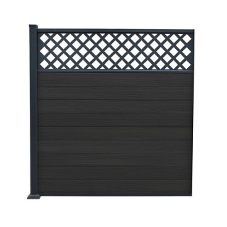 Piranha Black Carbon 6ft Bolt-Down Composite Fence Kit 6ft Incl Diagonal Trellis