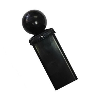 Universal Blank Ball Top Metal Post 50mm Square x 500mm Long Bolt Down Zinc & Powder BP50X500BZP