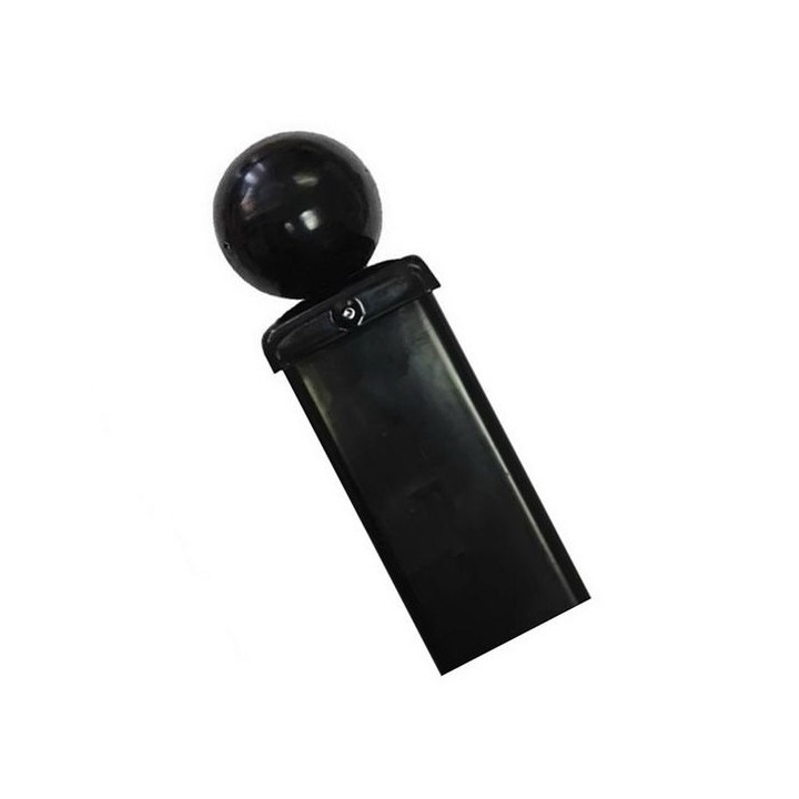 Universal Blank Ball Top Metal Post 50mm Square x 500mm Long Bolt Down Zinc & Powder BP50X500BZP