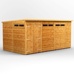 14 x 8 Power Pent Double Door Security Shed