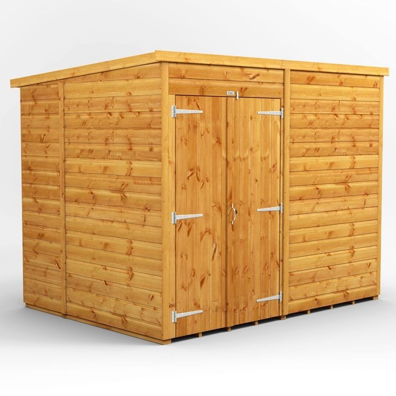 8 x 6 Power Windowless Pent Double Door 8 x 6 Power Windowless Pent Double Door