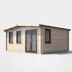 14 x 16 Power Chalet Log Cabin Right Doors
