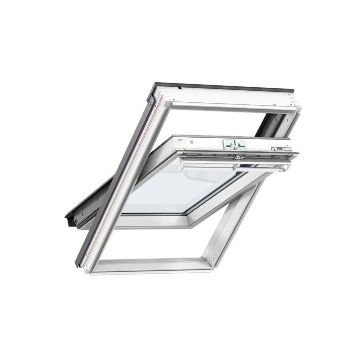 VELUX Centre Pivot Roof Window White Painted 660mm x 1180mm GGL FK06 2062
