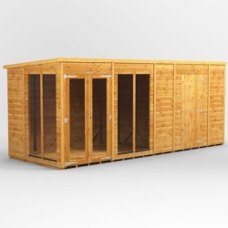 16 x 6 Power Pent Summerhouse With 6ft Side Store