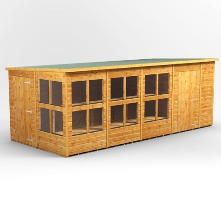 18 x 8 Power Pent Potting Shed With 6ft Side Store