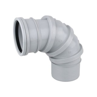 Wavin OsmaSoil S/S adjustable bend 90° 110mm grey