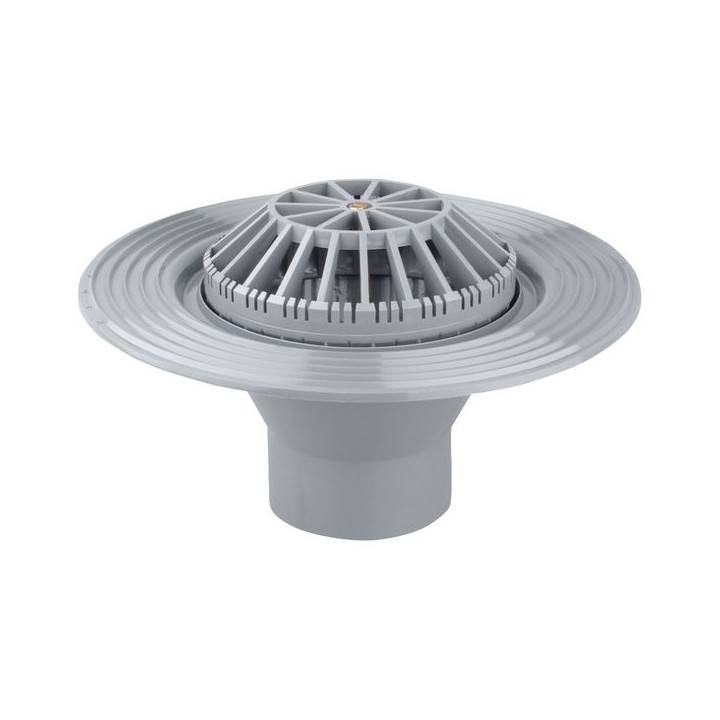 OsmaSoil  110mm Solvent Socket Domed Roof Outlet Grey 4S414G