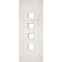 Deanta Pamplona White Primed Glazed Fire Door 30m 1981mm x 762mm x 45mm