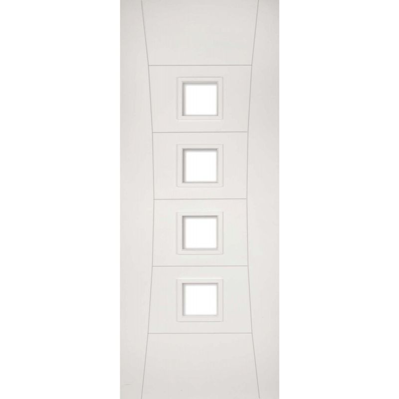 Deanta Pamplona White Primed Glazed Fire Door 30m 1981mm x 762mm x 45mm